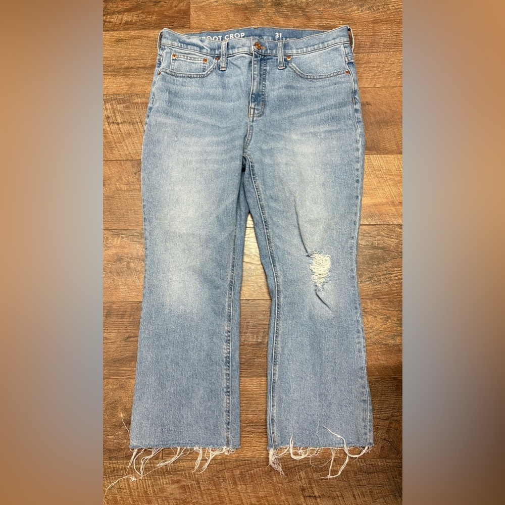 J. Crew Billie Demi Boot Cut Cropped Jeans Size 31